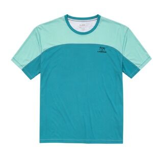 Reel Legends Mens Reel-Tec Fishing Shirt XXL Teal Aqua Ocean Wave Graphic Tee
